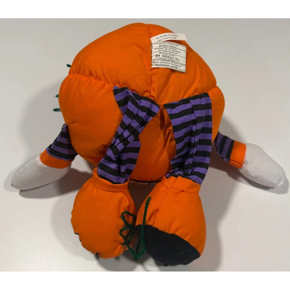 Vintage 1996 Joelson Industries Little Treasures Pumpkin Plush Halloween Decor